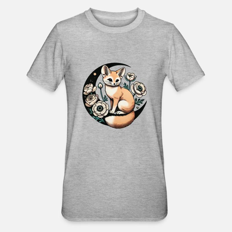 Fennec Fox - Unisex Polycotton T-Shirt - heather grey