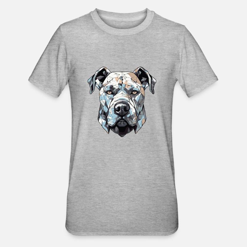Chien Pitbull - T-shirt polycoton Unisexe - gris chiné