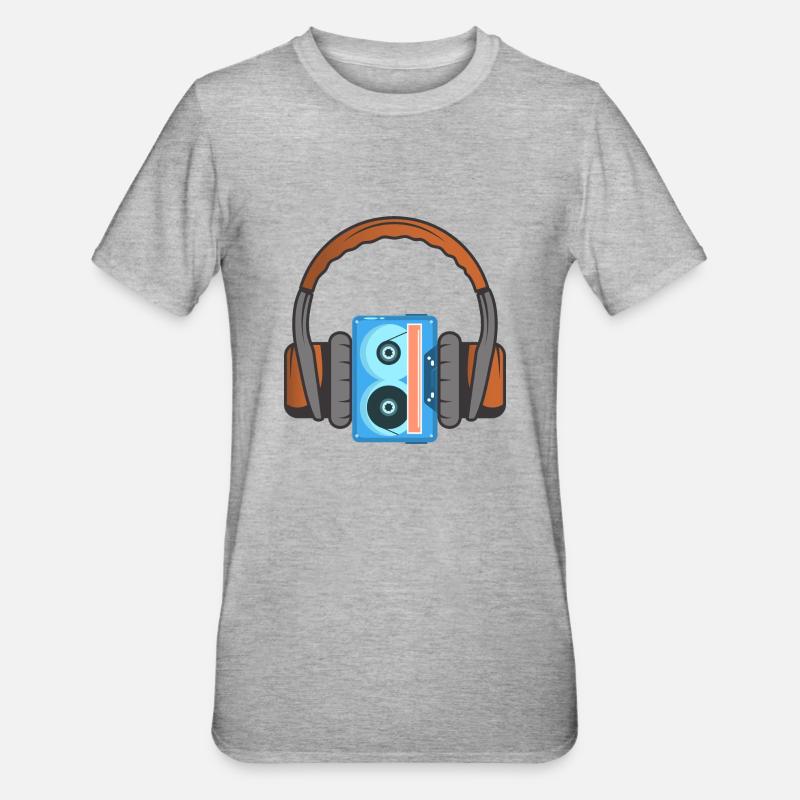 Casque et cassette audio - T-shirt polycoton Unisexe - gris chiné