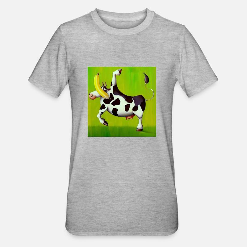 GROSSE BANANE 7, - Unisex Polycotton T-Shirt - Grau meliert