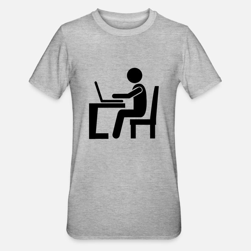 Arbeit Büro - Unisex Polycotton T-Shirt - Grau meliert
