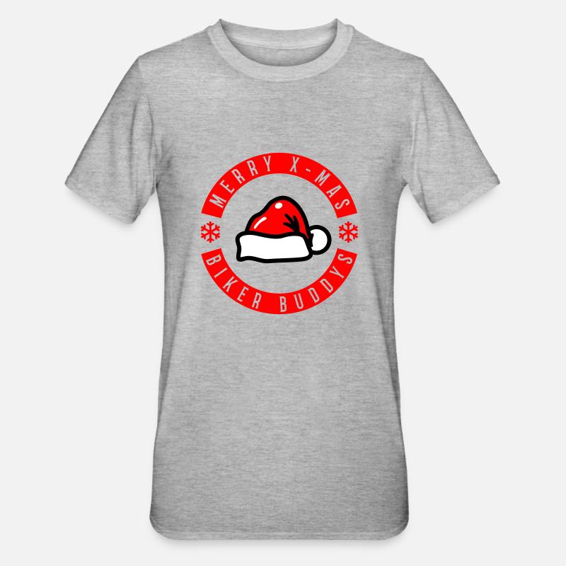 Joyeux Noël Copains Motards - T-shirt polycoton Unisexe - gris chiné