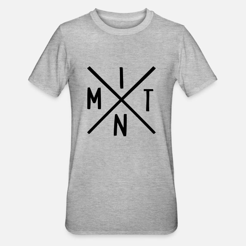MINT Fächer - Unisex Polycotton T-Shirt - Grau meliert