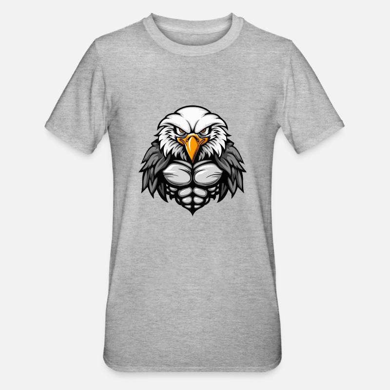 Adler Comic - Unisex Polycotton T-Shirt - Grau meliert