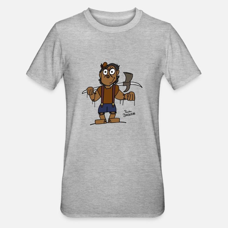 Marionnette en barbare (coloré) - T-shirt polycoton Unisexe - gris chiné