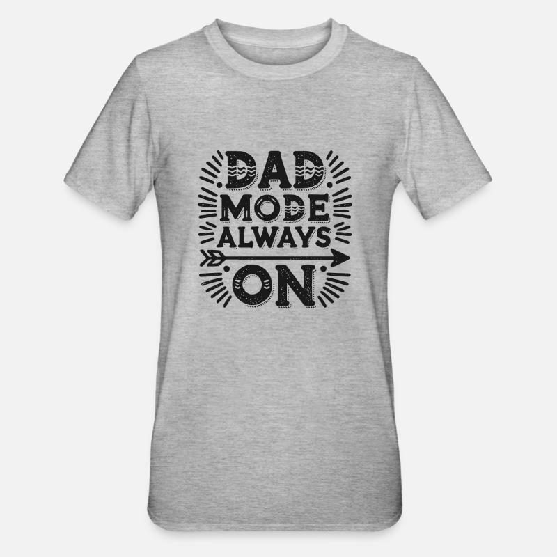 Papa-Modus: Immer eingeschaltet - Unisex Polycotton T-Shirt - Grau meliert
