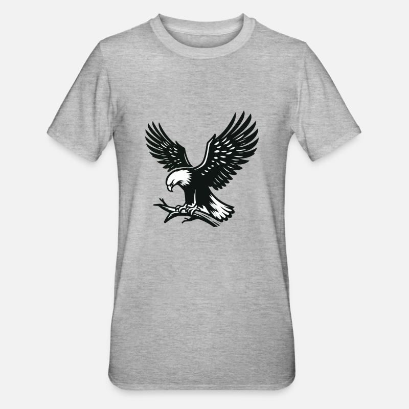 Aigle sur la branche - T-shirt polycoton Unisexe - gris chiné