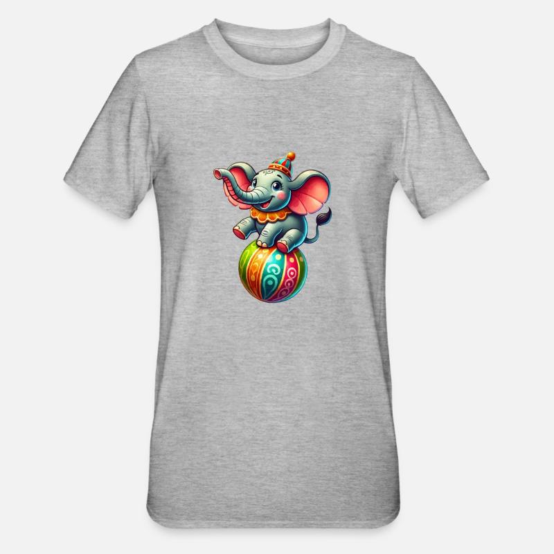 Cirque d’éléphants - T-shirt polycoton Unisexe - gris chiné