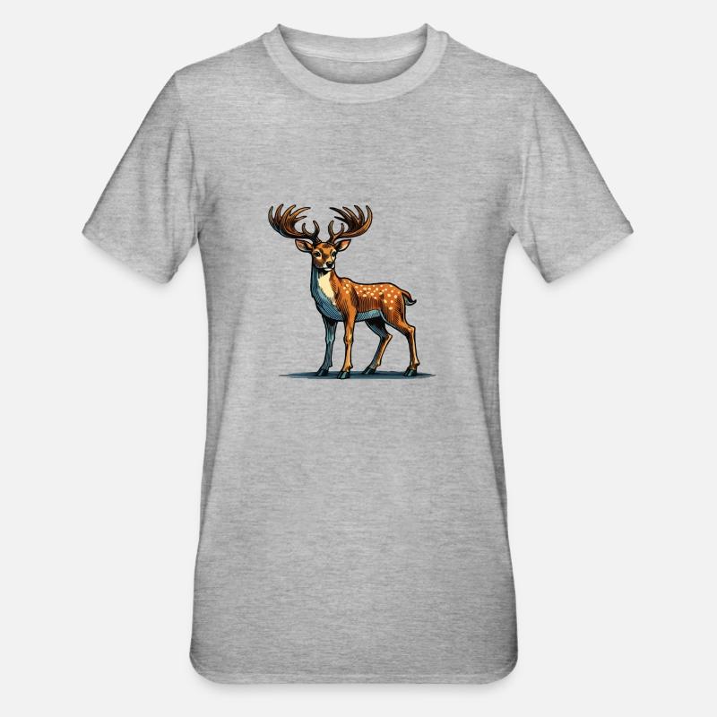 chevreuil - T-shirt polycoton Unisexe - gris chiné