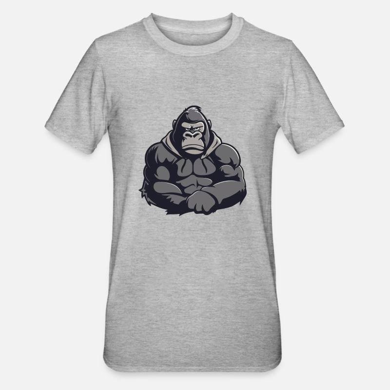 Gorilla Comic - Unisex Polycotton T-Shirt - Grau meliert