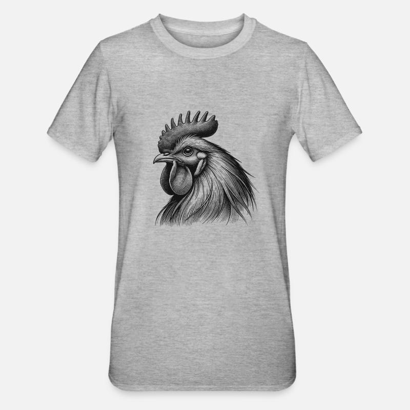 Hahn - Unisex Polycotton T-Shirt - Grau meliert