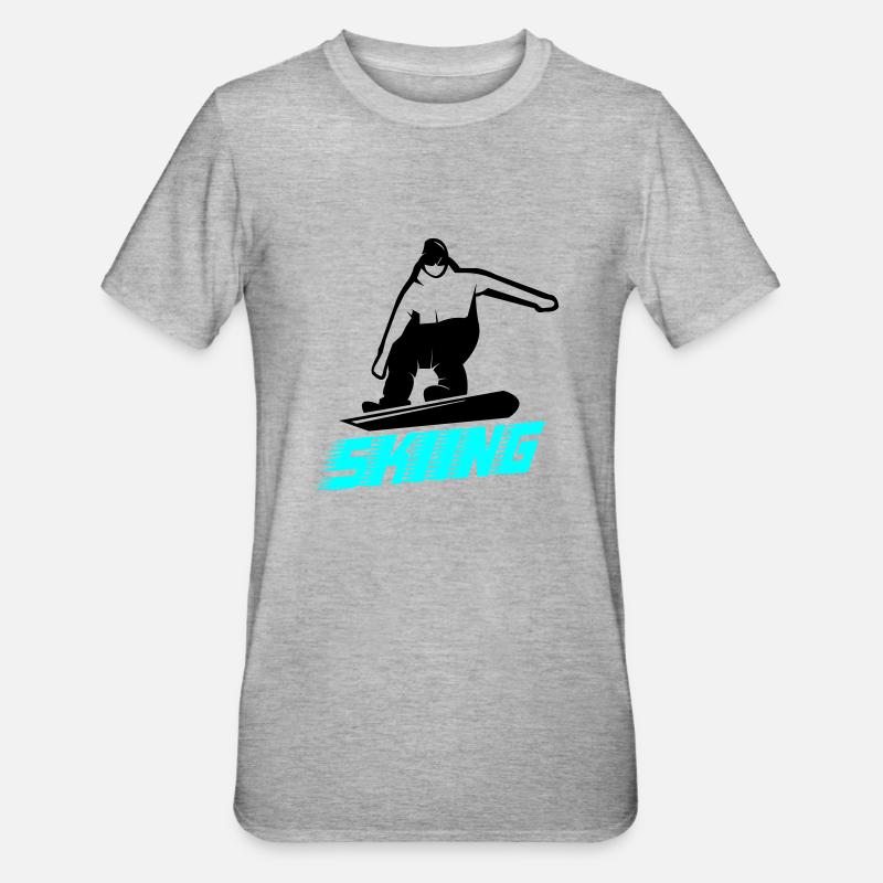 Ski - T-shirt polycoton Unisexe - gris chiné