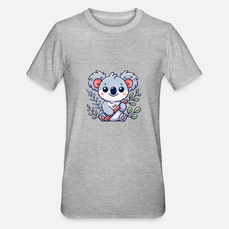 Bande dessinée Koala Bear - T-shirt polycoton Unisexe - gris chiné