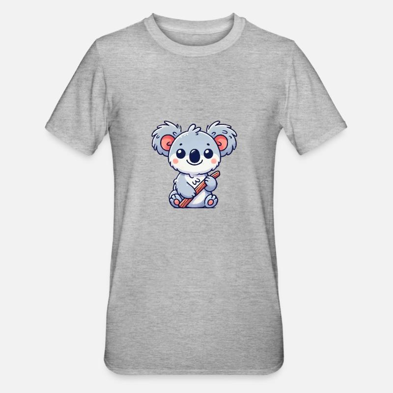 Koalabär Comic - Unisex Polycotton T-Shirt - Grau meliert