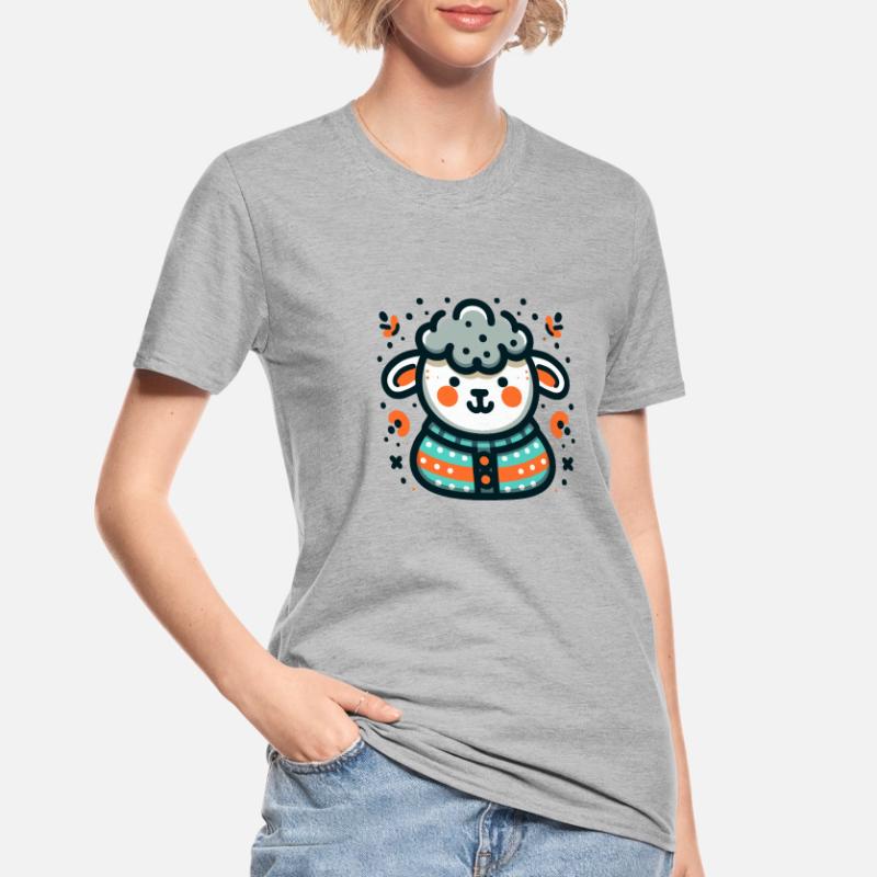 Mouton mignon dans un pull T-shirt polycoton Unisexe