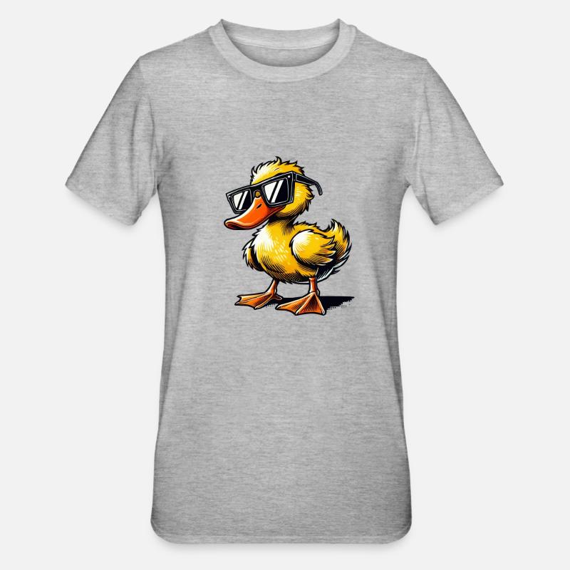 Bande dessinée de canard - T-shirt polycoton Unisexe - gris chiné