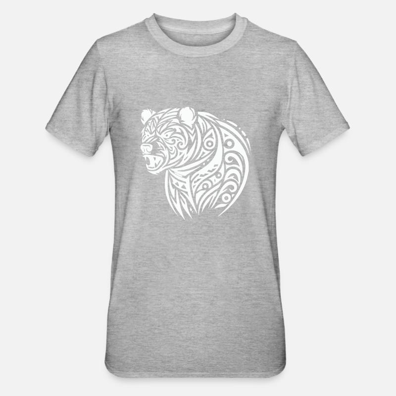 bär grizzly - Unisex Polycotton T-Shirt - Grau meliert