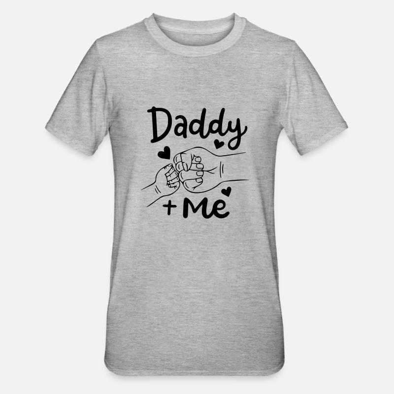 Papa, ich - Unisex Polycotton T-Shirt - Grau meliert