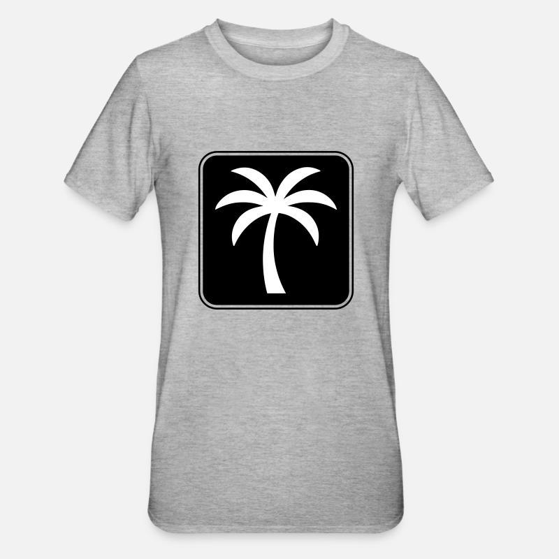 Palm Tree Icon Summer - Unisex Polycotton T-Shirt - heather grey
