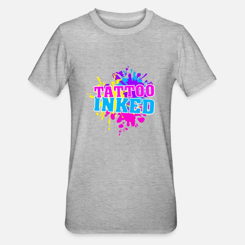 Tattoo Inked Splash - Unisex Polycotton T-Shirt - Grau meliert