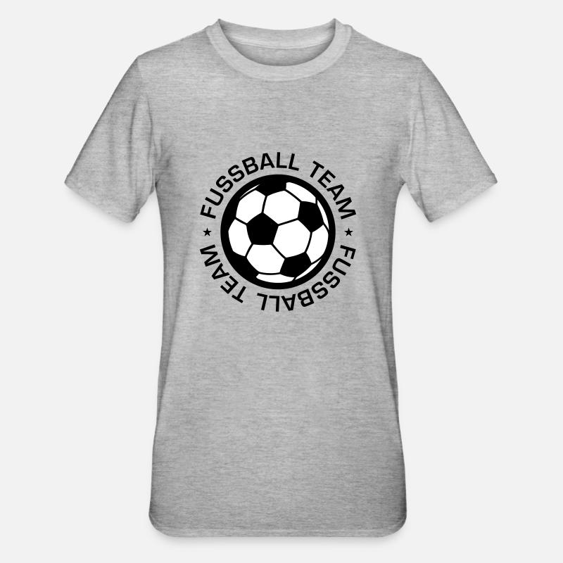 Fussball Team - Unisex Polycotton T-Shirt - Grau meliert
