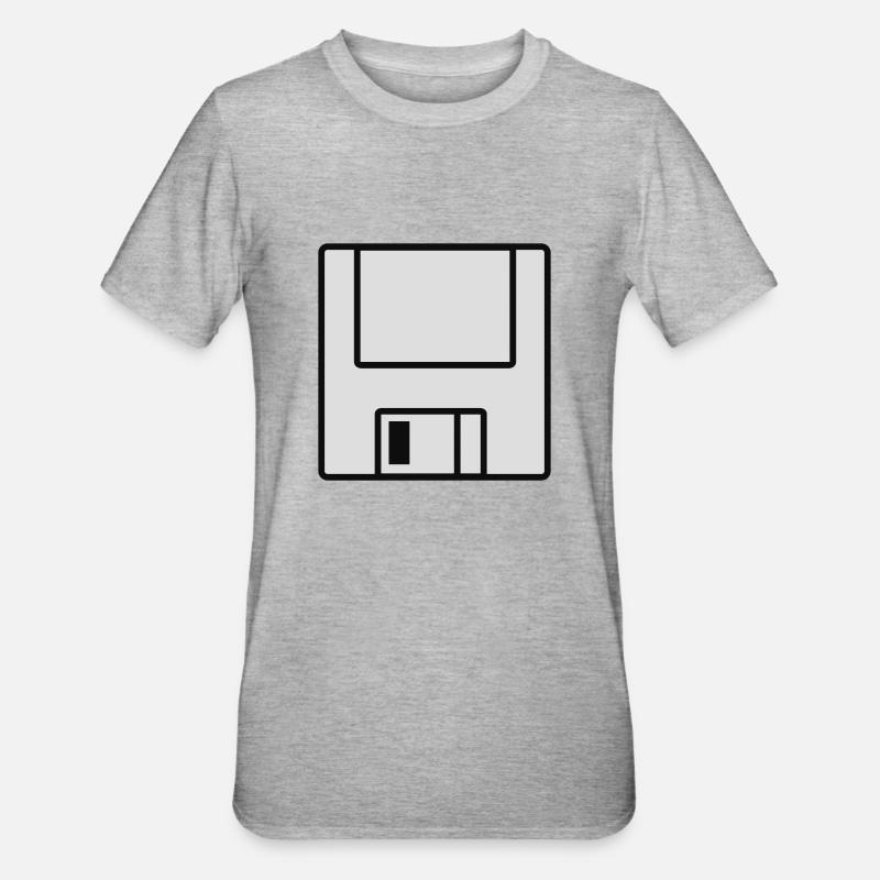 Computer-Diskette - Unisex Polycotton T-Shirt - Grau meliert