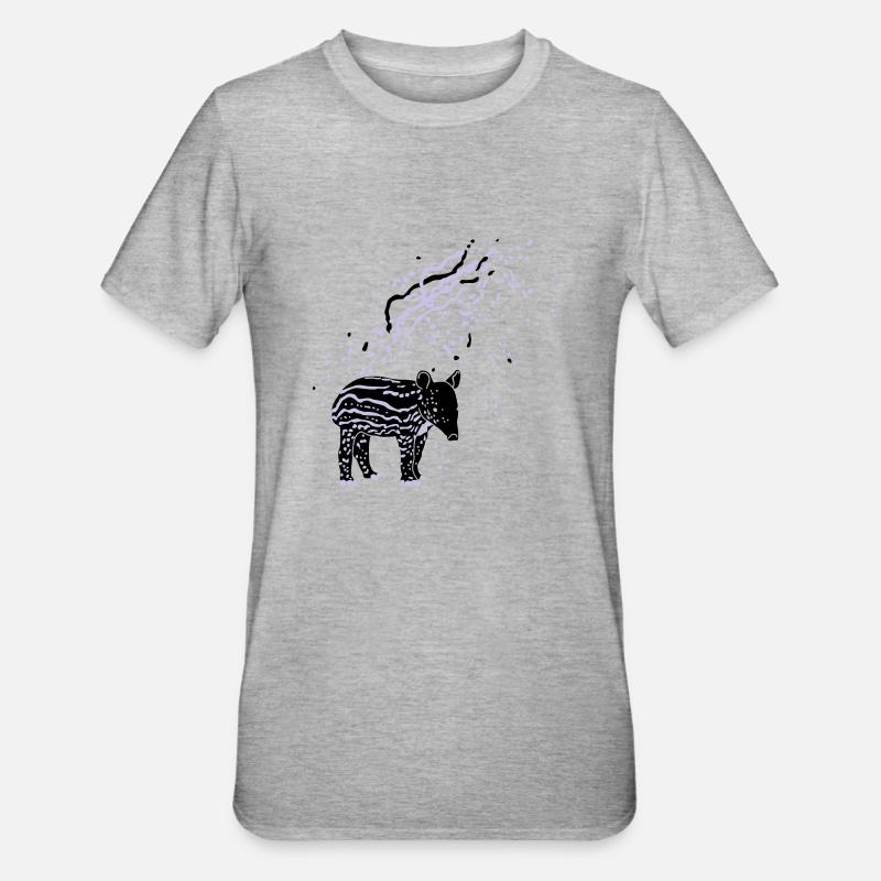 PLUX Tapir - Unisex Polycotton T-Shirt - Grau meliert