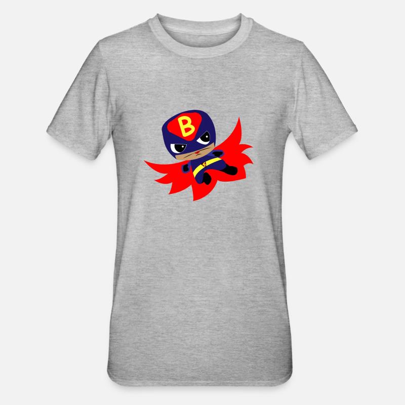 Comic superhéros Boy Halloween anniversaire doux - T-shirt polycoton Unisexe - gris chiné