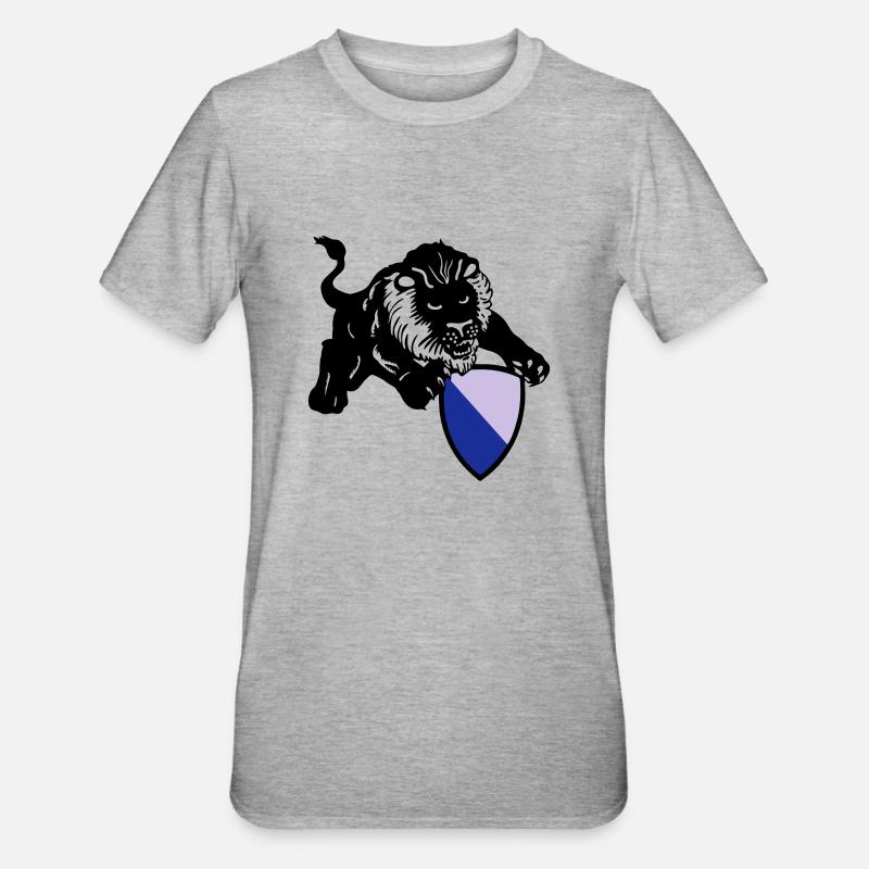 zürich löwe - Unisex Polycotton T-Shirt - Grau meliert