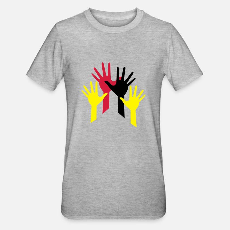 haende - Unisex Polycotton T-Shirt - Grau meliert