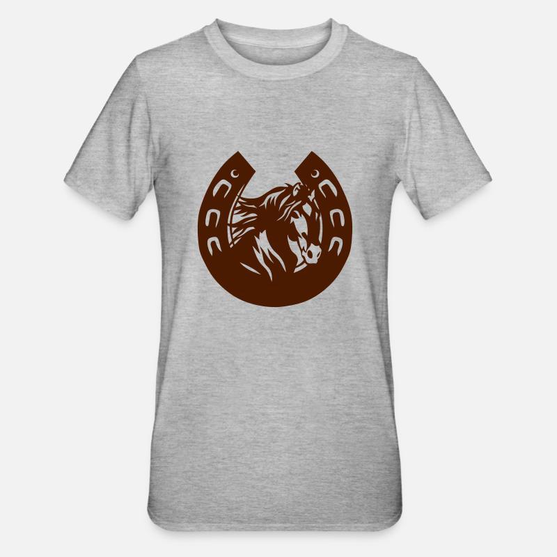 fer cheval tete logo - T-shirt polycoton Unisexe - gris chiné