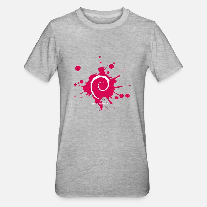 Debian hvid maling - Unisex polycotton T-shirt - grå meleret