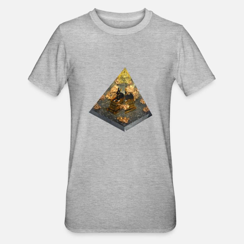 Anubis/ Podenco :-) Pyramide - T-shirt polycoton Unisexe - gris chiné