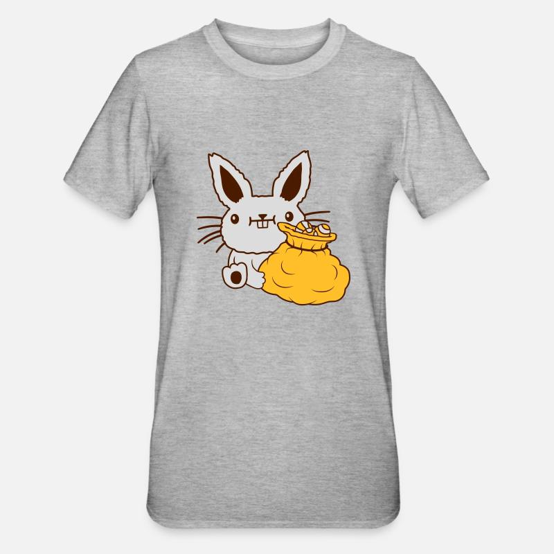 Easter big egg sack - Unisex Polycotton T-Shirt - heather grey