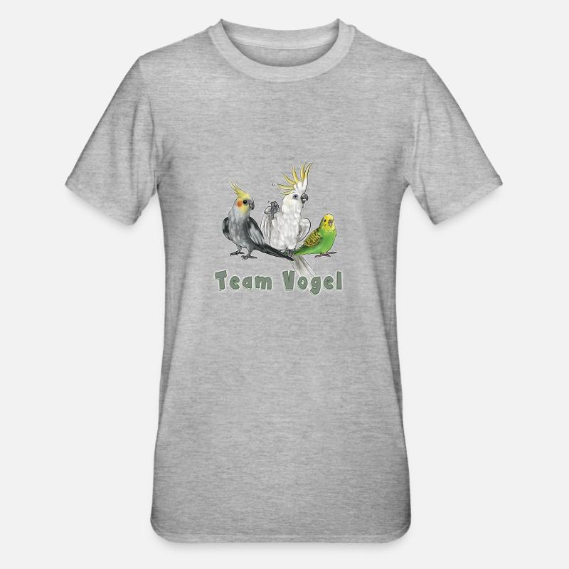 Team Vogel - Unisex Polycotton T-Shirt - Grau meliert