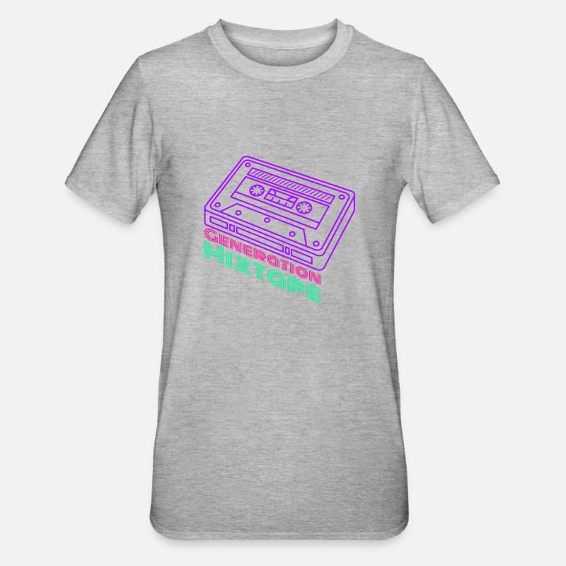 Generation Mixtape Kidcore Kassette Gaveide - Unisex polycotton T-shirt - grå meleret