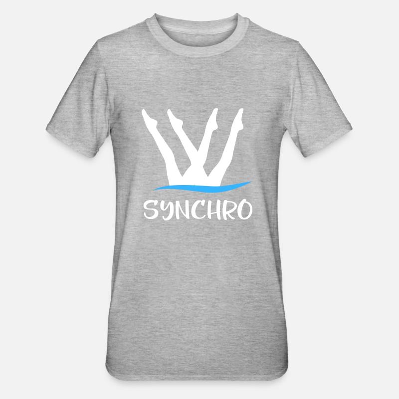 Synchronschwimmen - Unisex Polycotton T-Shirt - Grau meliert