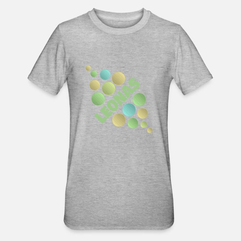 Vorname Leonas - Unisex Polycotton T-Shirt - Grau meliert