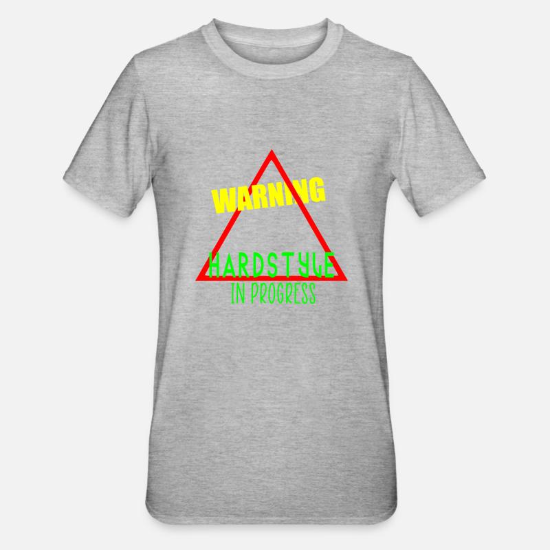 Warning hardstyle in progress - Unisex Polycotton T-Shirt - heather grey