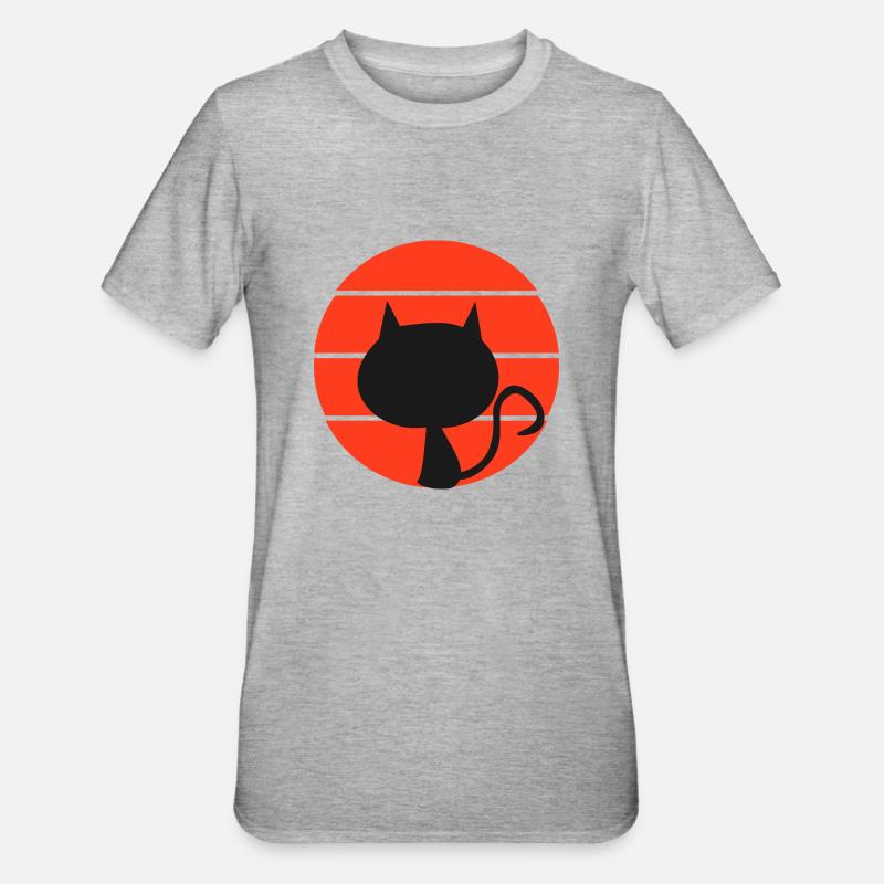 Style rétro Devil Cat - T-shirt polycoton Unisexe - gris chiné