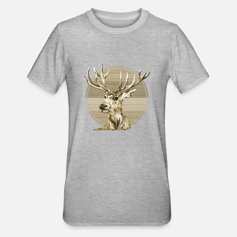Cerf - T-shirt polycoton Unisexe - gris chiné