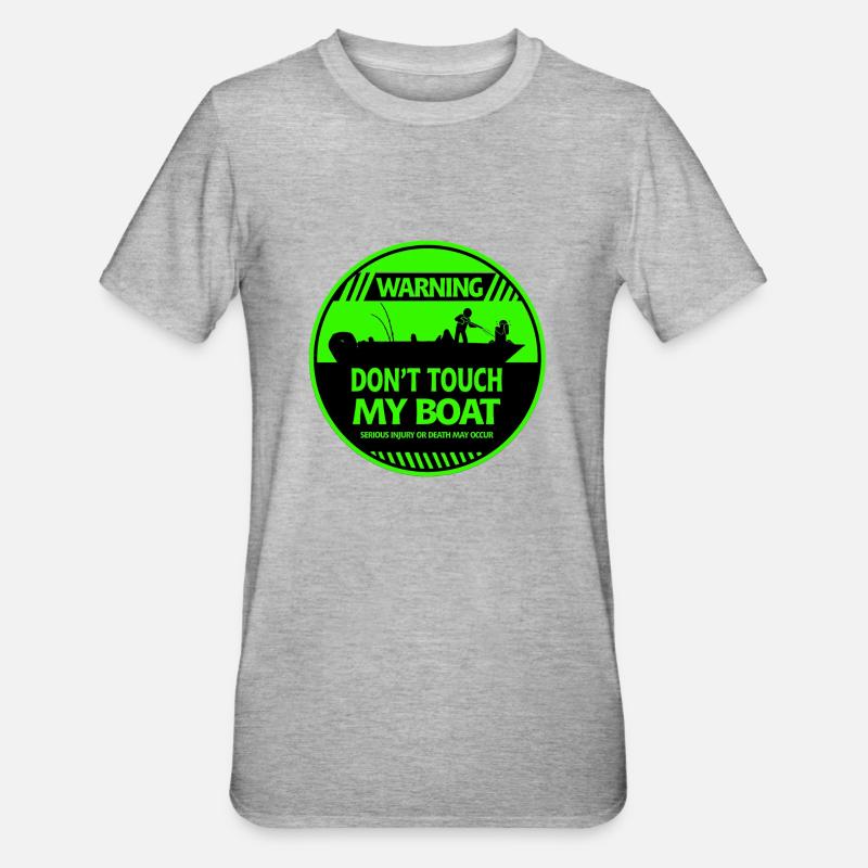 Warnung vor Booten - Unisex Polycotton T-Shirt - Grau meliert