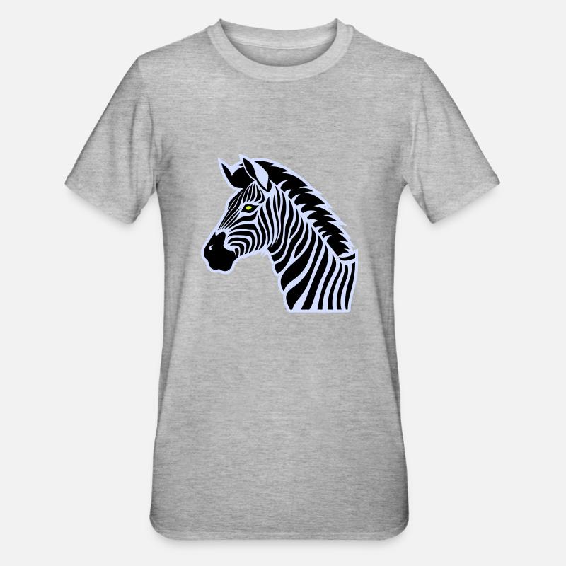 zebra - Unisex Polycotton T-Shirt - heather grey