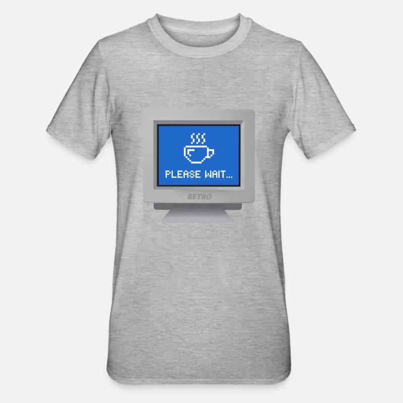 CRT design - "please wait" wallpaper - Unisex Polycotton T-Shirt - heather grey