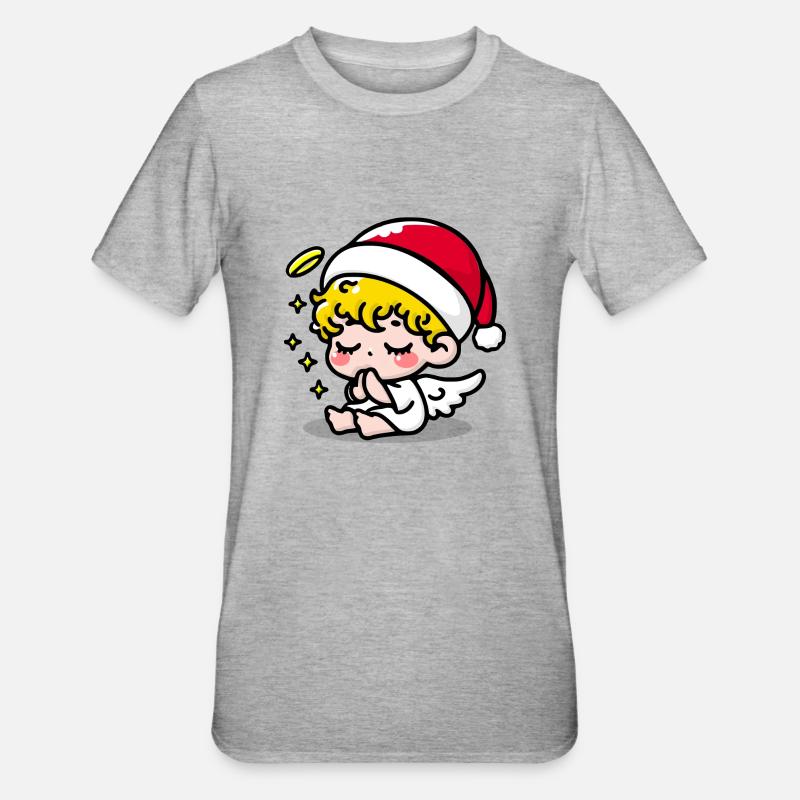 Weihnachtsengel - Unisex Polycotton T-Shirt - Grau meliert