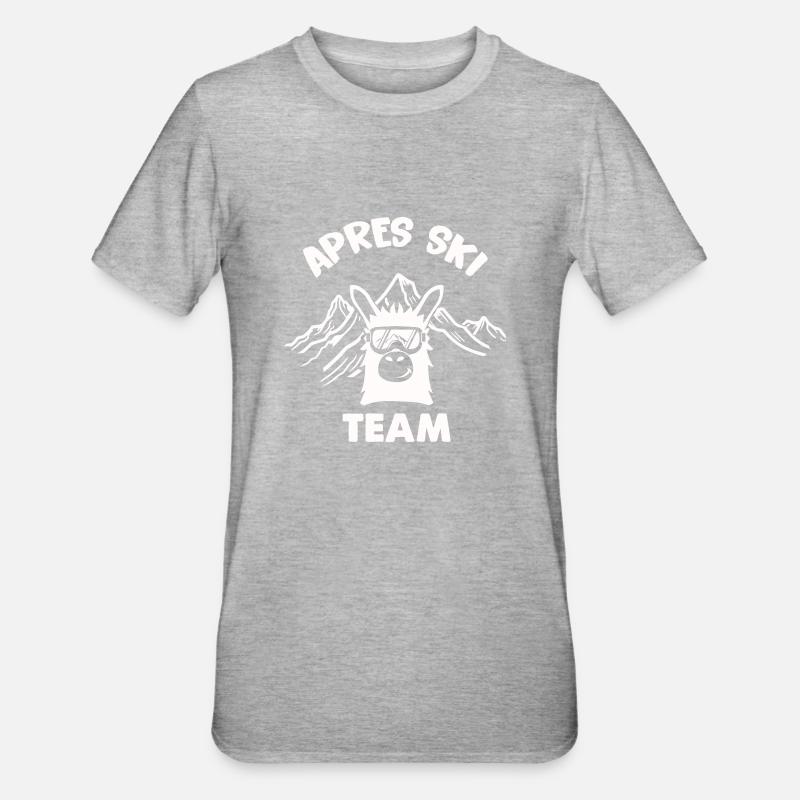 équipe d'après ski lama - T-shirt polycoton Unisexe - gris chiné