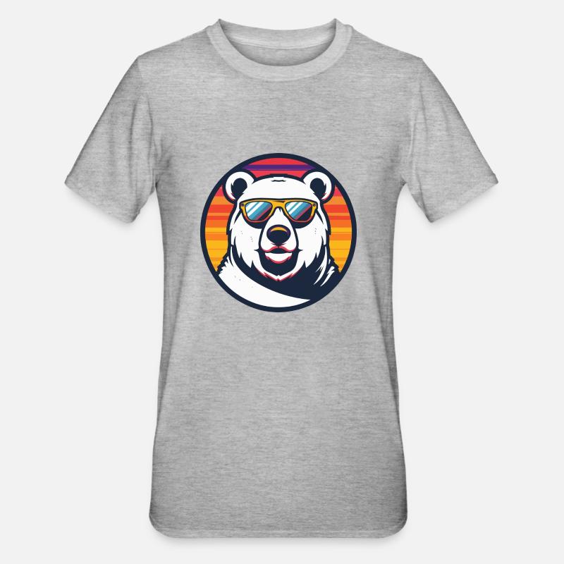 Polar Bear Cool Comic - Unisex Polycotton T-Shirt - heather grey
