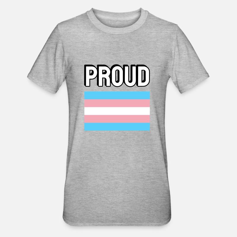 Trans Pride transfierté Drapeau Fier - T-shirt polycoton Unisexe - gris chiné