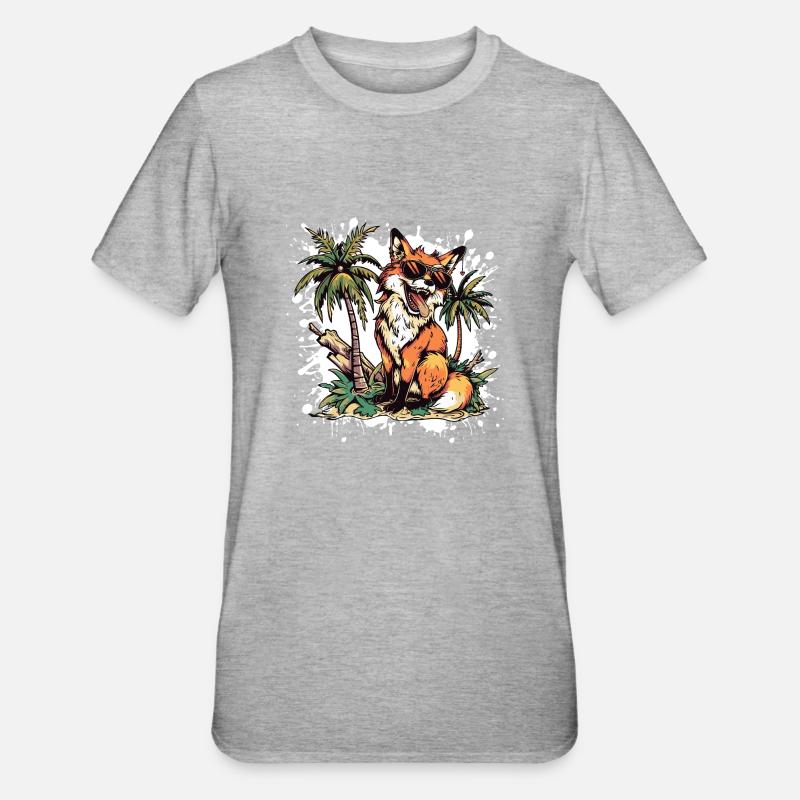 Palmier de Fox Island - T-shirt polycoton Unisexe - gris chiné