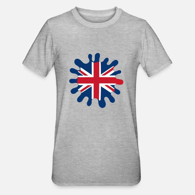 Blobs de drapeau de l’Angleterre - T-shirt polycoton Unisexe - gris chiné